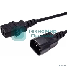 Кабель питания Filum FL-PC16-C13-C14-0.6M С13- C14, 3х1 мм, 220В, 10A, черный, 0.6 м.[FL-PC16-C13-C14-0.6M]