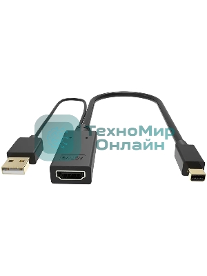 Кабель-переходник HDMI(F) +USB---> miniDP(M) 0.15m 4K*30Hz VCOM CG497-0.15
