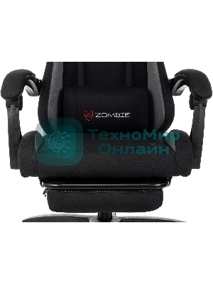 Кресло Zombie Shadow черный/серый, ткань, подставка для ног