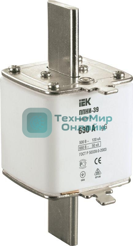 Вставка плавкая ППНИ-39 630А габарит 3 IEK DPP50-630