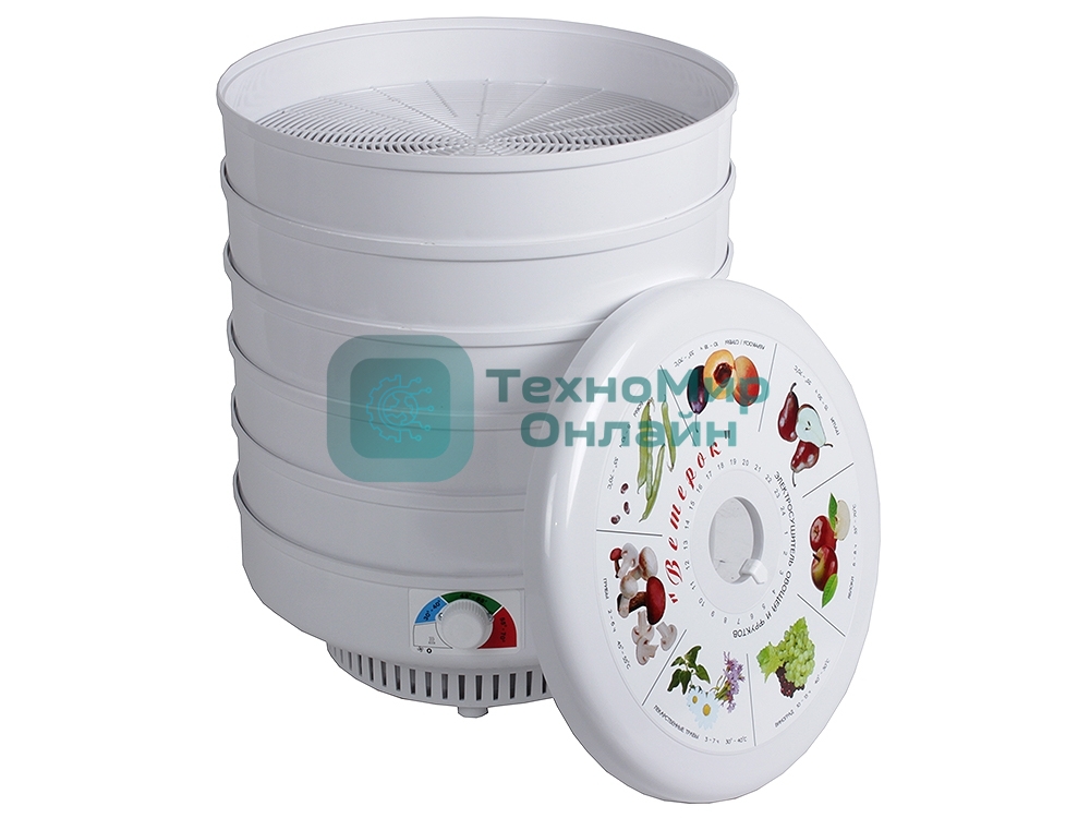 Сушилка для овощей и фруктов Великие реки Ветерок-5, 5 поддонов, цветная упаковка