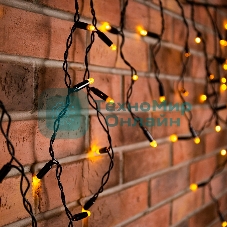 Гирлянда Neon-night Айсикл (бахрома) светодиодный, 4,8 х 0,6 м, черный провод, 230 В, диоды теплый белый, 176 LED