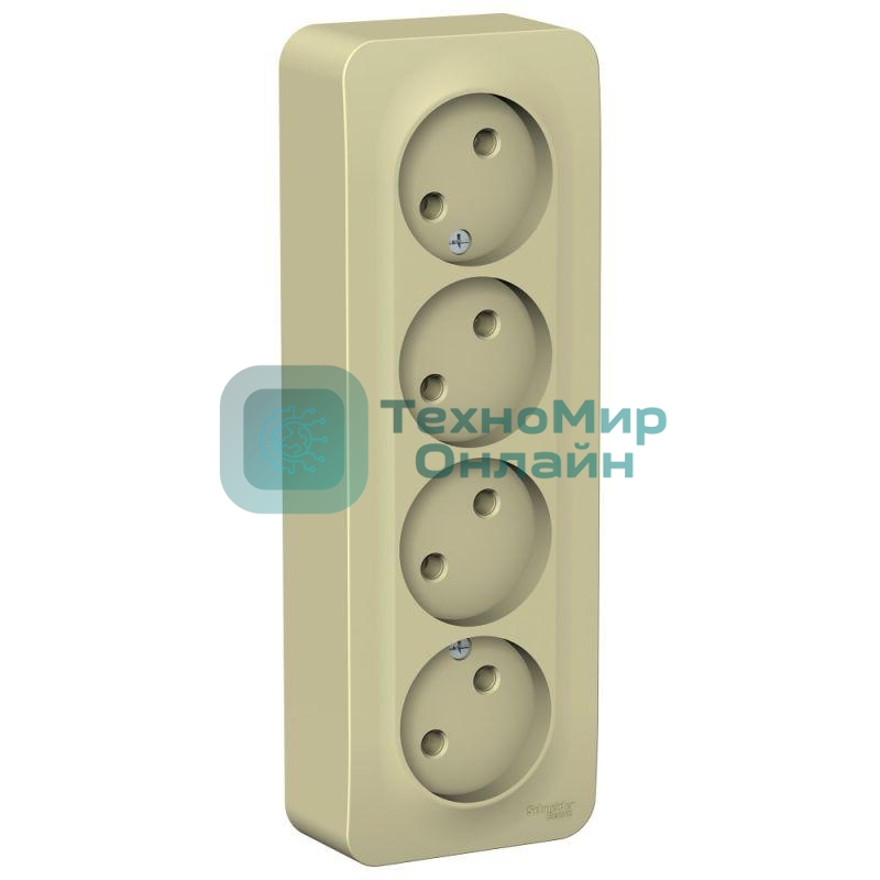 Розетка 4-м ОП Blanca 16А 250В без шторок без заземл. изол. пласт. беж. SchE BLNRA000417