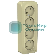 Розетка 4-м ОП Blanca 16А 250В без шторок без заземл. изол. пласт. беж. SchE BLNRA000417