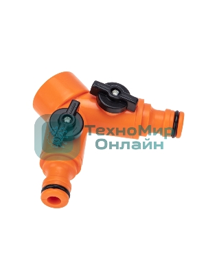 Разветвитель 2-х канальный на кран 3/4-1/2 дюйма Четыре Сезона