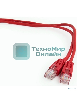 Патч-корд UTP Cablexpert cat.5e, 0.25м, литой, многожильный, красный