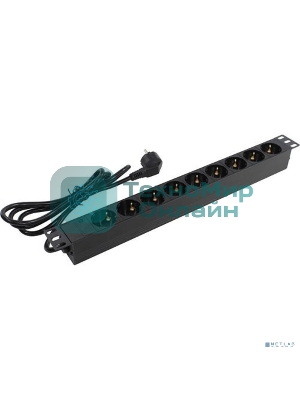 Блок розеток горизонтальный ExeGate ServerPro PDU-19H902 Al-9S-EU1.8, 19