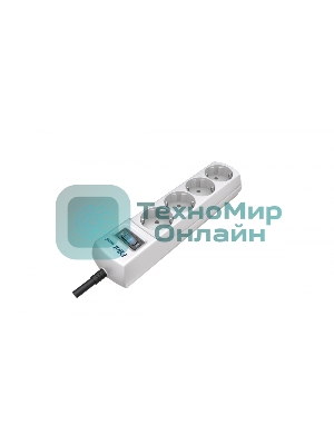 Сетевой фильтр Pilot mini 1.8 м, 4 розетки, белый, коробка