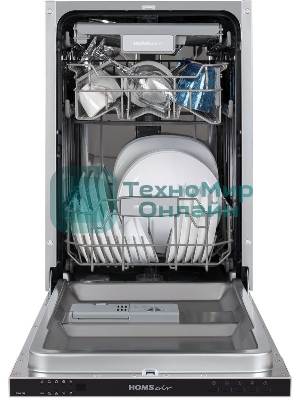 Встраиваемая посудомоечная машина HOMSair DW47M, черный, 44.5 см, 10 компл., 47 дБ, класс A++