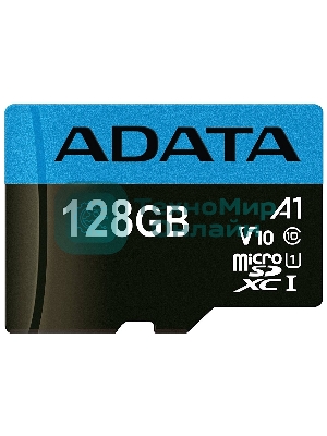 Флеш карта Micro SecureDigital 128Gb ADATA AUSDX128GUICL10A1-RA1 MicroSDXC Class 10 UHS-I, SD adapter