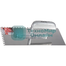 Гладилка Matrix из нержавеющей стали, 280 х 130 мм, деревянная ручка, зуб 6 х 6 мм