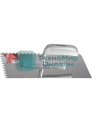 Гладилка Matrix из нержавеющей стали, 280 х 130 мм, деревянная ручка, зуб 6 х 6 мм