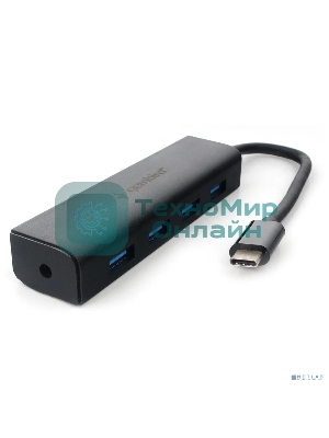 Концентратор USB 3.0 Gembird UHB-C364, 4 порта, Type-C, с доп питанием