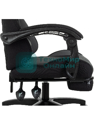 Кресло Zombie Shadow черный/серый, ткань, подставка для ног