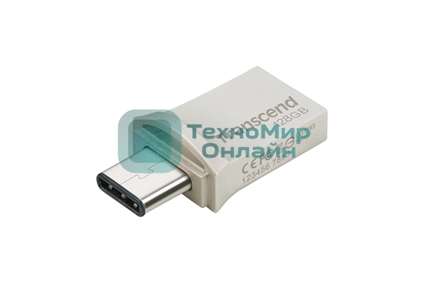 Флешка USB Transcend JetFlash 890S (TS128GJF890S), 128Gb, USB 3.1/Type-C, R/W 70/25, темно-серый