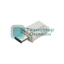 Флешка USB Transcend JetFlash 890S (TS128GJF890S), 128Gb, USB 3.1/Type-C, R/W 70/25, темно-серый