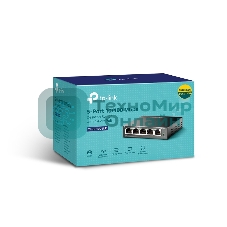 Коммутатор TP-Link 8-Port 10/100Mbps Unmanaged Switch with 4-Port PoE, metal case, desktop mount, PoE budget 41W.