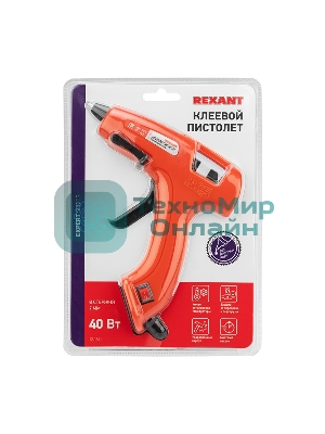 Клеевой пистолет Rexant, 40 Вт, Ø7 мм, 