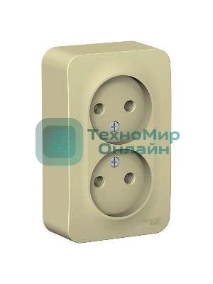 Розетка 2-ая б/з без шторок, изолир. пластина 16А, 250 В SE Blanca наруж Беж