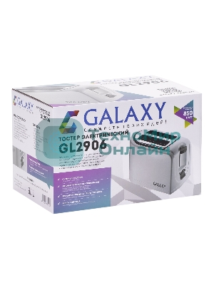 Тостер Galaxy GL 2906, белый, пластик, 850 Вт