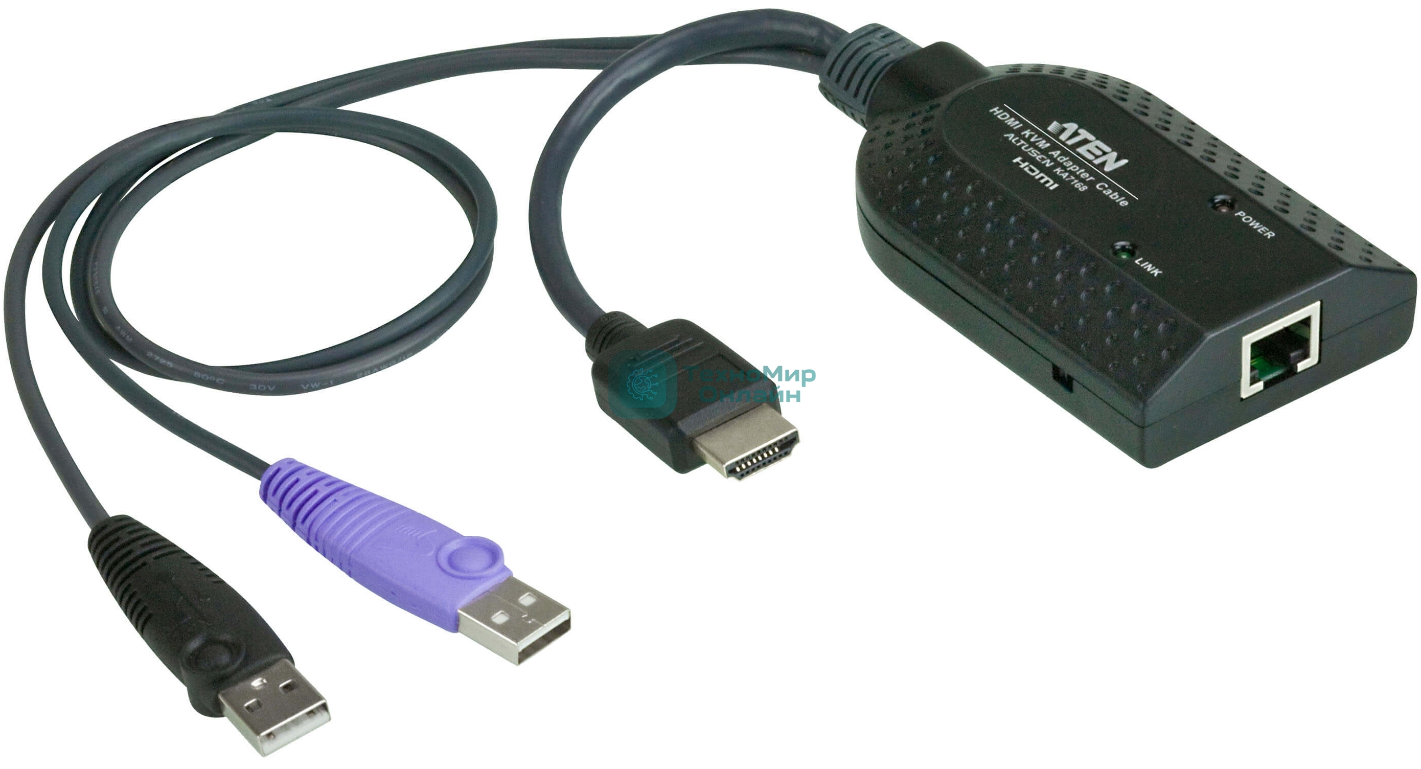 Модуль удлинителя, HDMI+KBD+MOUSE USB, 50 метр., для подкл. комплекта перключат. KN2124v/2140v/4124v/4140v/2116A/2132/4116/4132; KM0532/0932/0032, макс.разреш. 1600х1200, RJ45+HD-DP+USB A-тип, Female+2xMale, без Б.П., (DDC2B) HDMI USB Virtual Media KVM adapter