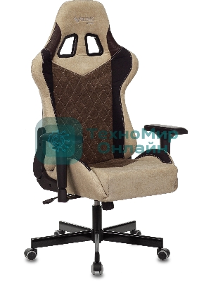 Кресло игровое Бюрократ VIKING 7 KNIGHT BR FABRIC коричневый текстиль/эко.кожа крестовина металл/пластик