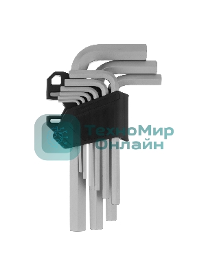 Набор ключей имбусовых Сибртех HEX, 2-12 мм, CrV, 9 шт.