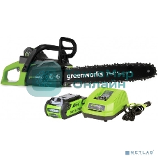 Цепная пила аккумуляторная (2005707UA) GreenWorks GD40CS15, 40V, 35 см, бесщеточная, 1,5 КВТ, с АКБ 2АЧ и ЗУ