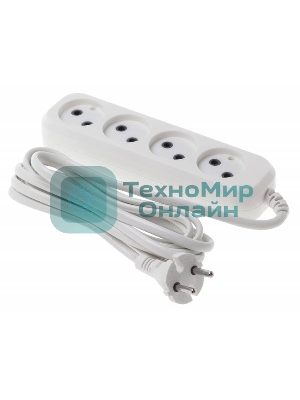 Сетевой удлинитель Buro BU-PSL4.3/W 3 м (4 розетки) белый (пакет ПЭ)