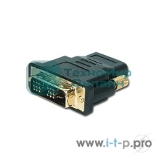 Переходник Cablexpert HDMI-DVI 19F/19M золотые разъемы, пакет, черный
