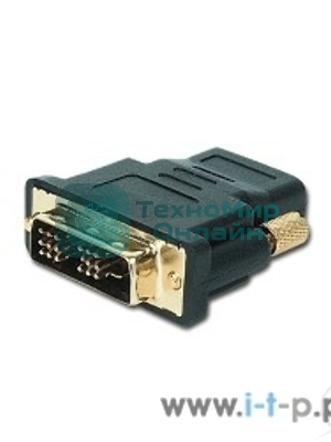 Переходник Cablexpert HDMI-DVI 19F/19M золотые разъемы, пакет, черный