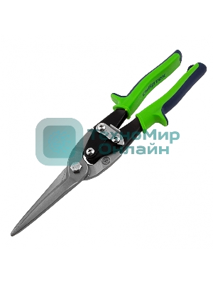 Ножницы по металлу Сибртех, удлиненные, 285 мм, пряморежущие, 2-комп.обрезиненные рук-ки