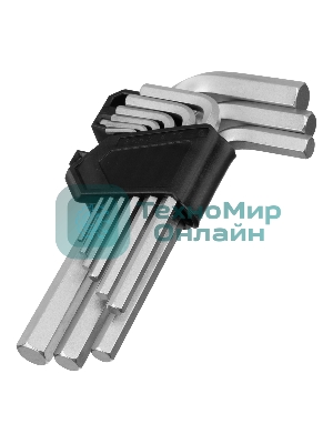 Набор ключей имбусовых Сибртех HEX, 2-12 мм, CrV, 9 шт.