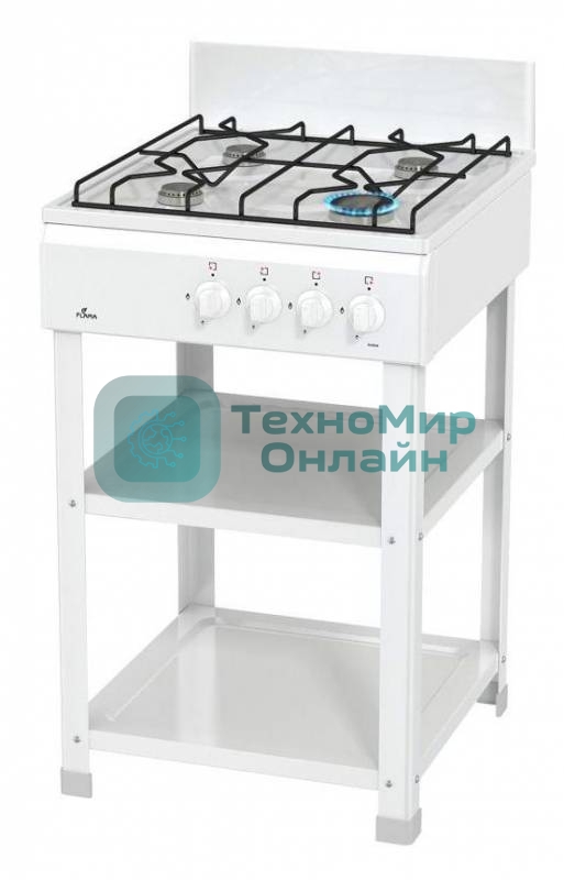 Плита газовая Flama AVG 1402 W белый,щиток, конфорок 4 шт, духовка 50 л, 50 см x 85 см x 58 см