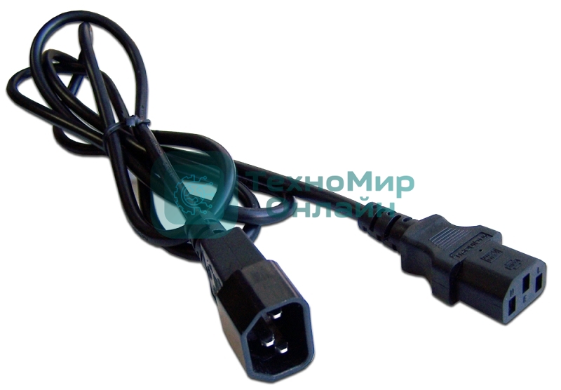 Шнур питания Lanmaster C13-C14, 3х0.75, 220В, 10А, черный, 1.8 метра