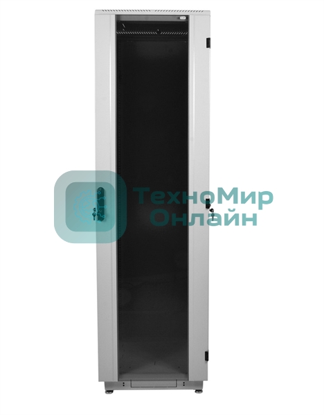 Шкаф телекоммуникационный напольный 42U (800x800) дверь стекло, черный