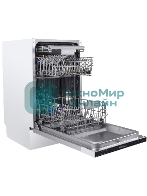 Встраиваемая посудомоечная машина HOMSair DW47M, черный, 44.5 см, 10 компл., 47 дБ, класс A++