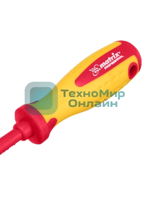 Отвертка Matrix Insulated, SL4,0 x 100 мм, CrMo, до 1000 В, двухкомп.рукоятка