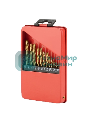 Набор Matrix нитридтитан. сверл по металлу, 1,5-6,5мм, НSS,13 шт.