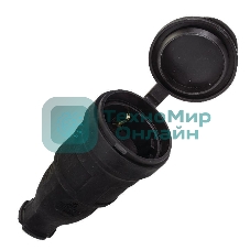 Розетка переносная 16А 230В 2P+PE с защ. крышкой IP44 каучук EKF RPS-012-16-230-44
