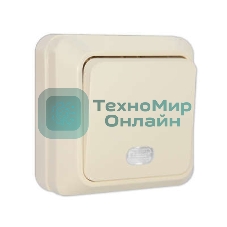 Выключатель 1-кл. ОП Олимп 10А IP20 с индик. беж. Universal Б-О0121