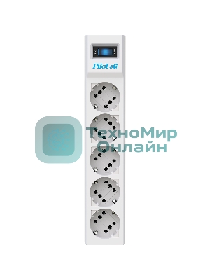 Сетевой фильтр ZIS PILOT Surge protector Pilot SG5 5 outlets (GP), 10A/2.2kVt, automatic circuit-breaker, 1.8 m
