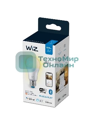 Лампа светодиодная WiZ Wi-Fi BLE 60W A60 E27 927 DIM1PF/6