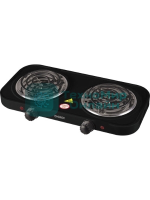 Плита настольная электрическая Energy EN-904В чёрный, 2 кВт, ТЭН, конфорки - 2, нержавеющая сталь, поворотные переключатели