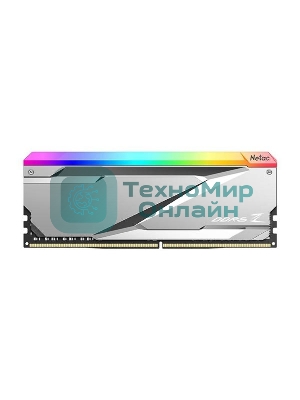 Оперативная память NETAC, DDR5, 32GB (2x16GB), 7200MHz, CL34, DIMM, с радиаторами, RGB, серебристый