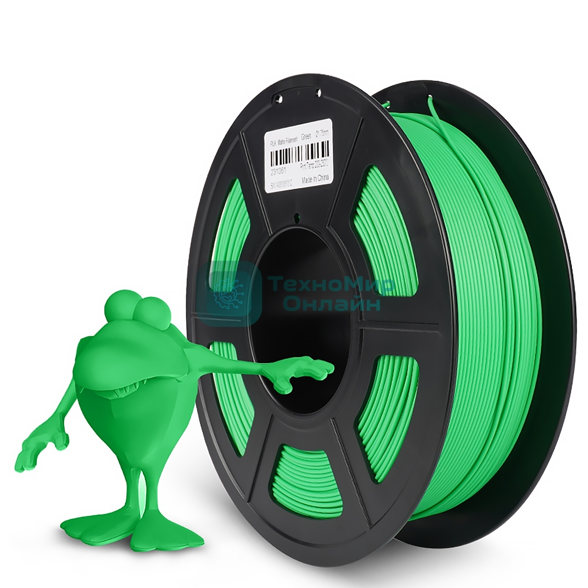 Филамент NVPrint PLA Matte Green для 3D печати диаметр 1.75мм длина 330 метров масса 1 кг
