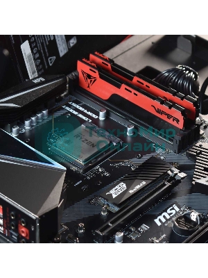 Оперативная память Patriot Viper Elite II, DDR4, 16GB (1x16 GB), 3200 MHz, CL18, DIMM, радиатор, красный, черный