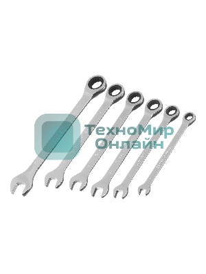 Набор ключей Matrix комбинированных, трещеточных 6 шт
