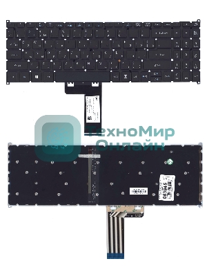 Клавиатура для ноутбука Acer Swift 3 SF315-51 черная с подсветкой
