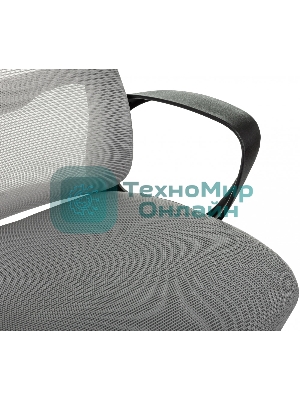 Кресло Бюрократ Wise серый, сетка, подголовник